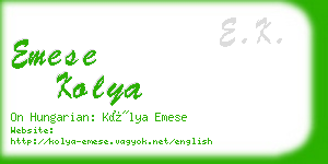 emese kolya business card